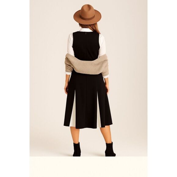 White House Black Market | Sleeveless Fit & Flare Godet Dress Black Size 8 | NWT - Picture 2 of 12